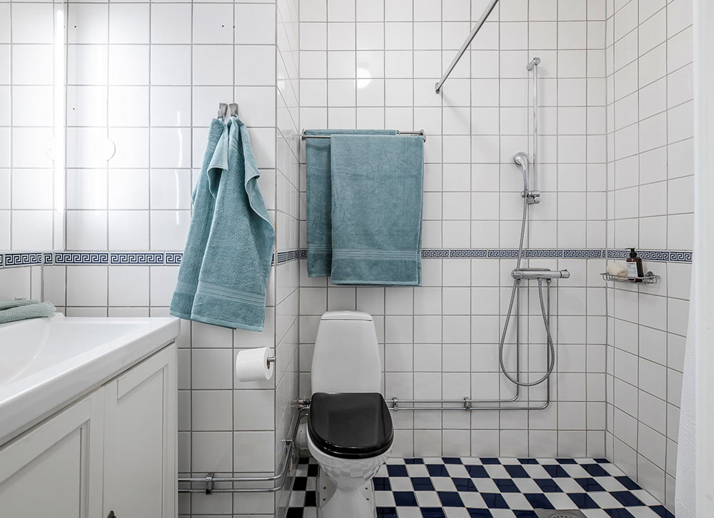 瑞典 60㎡粉色调公寓，复古橱柜增色不少-22