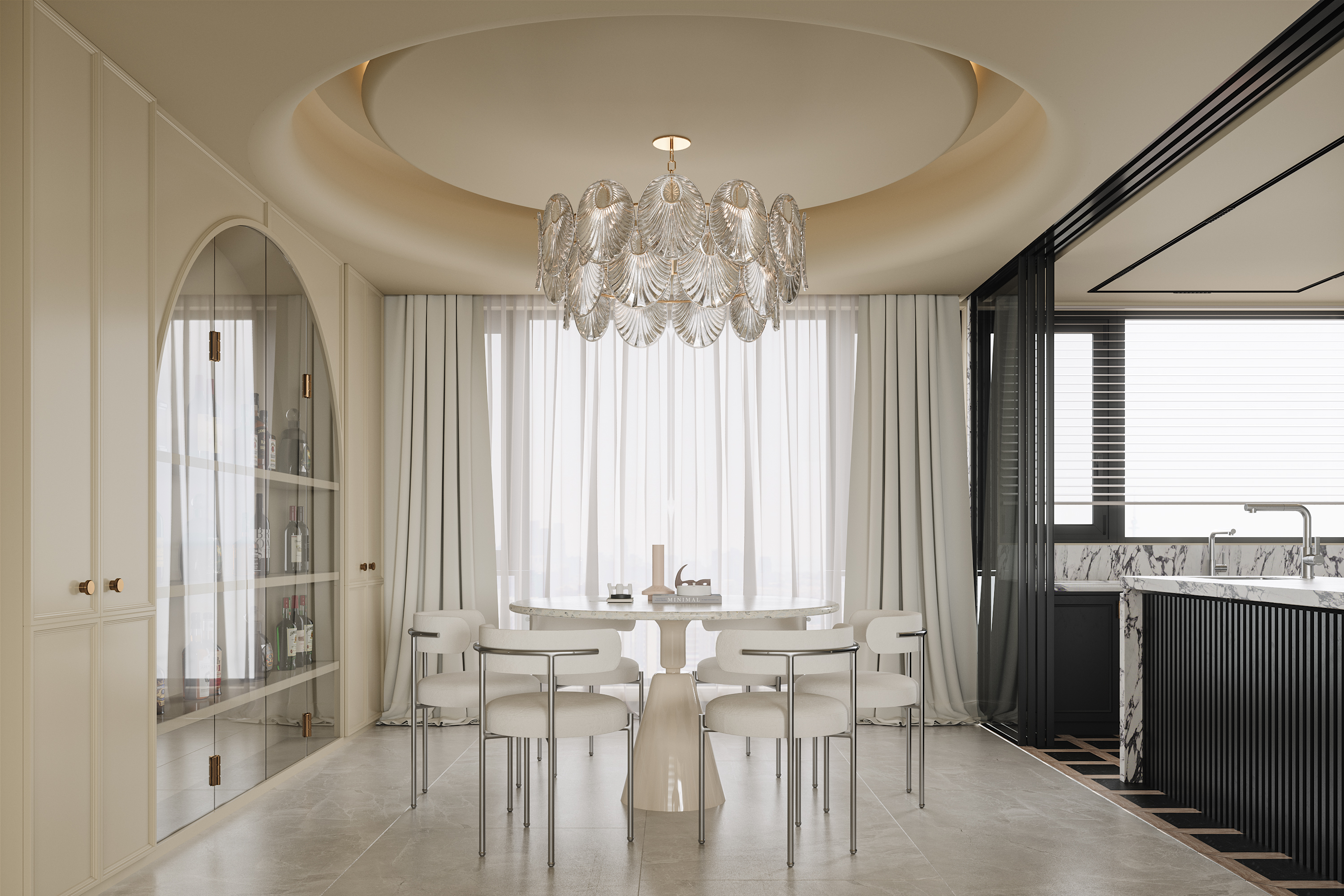 宏发前城现代法式奶油风住宅丨壹梵设计-7