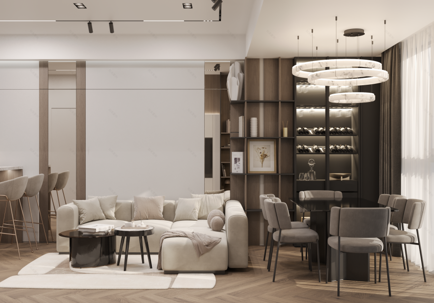 开放式概念起居与厨房空间设计丨亚美尼亚-3