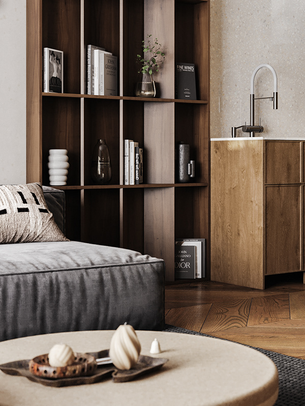 带黑樱桃元素的现代客餐厅设计项目-10