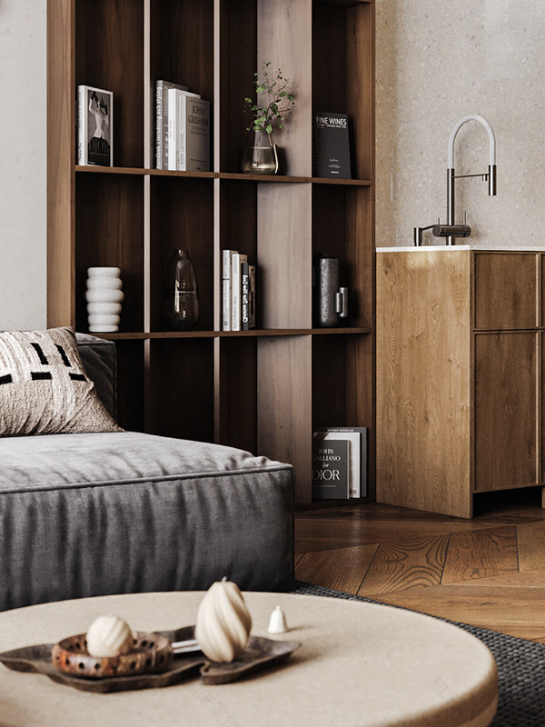 带黑樱桃元素的现代客餐厅设计项目-10