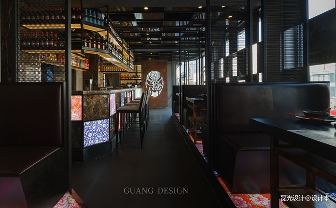 餐饮空间200平米装修案例_效果图 - 新国潮风 湘菜川菜烧烤夜宵多业态融合 - 设计本-13