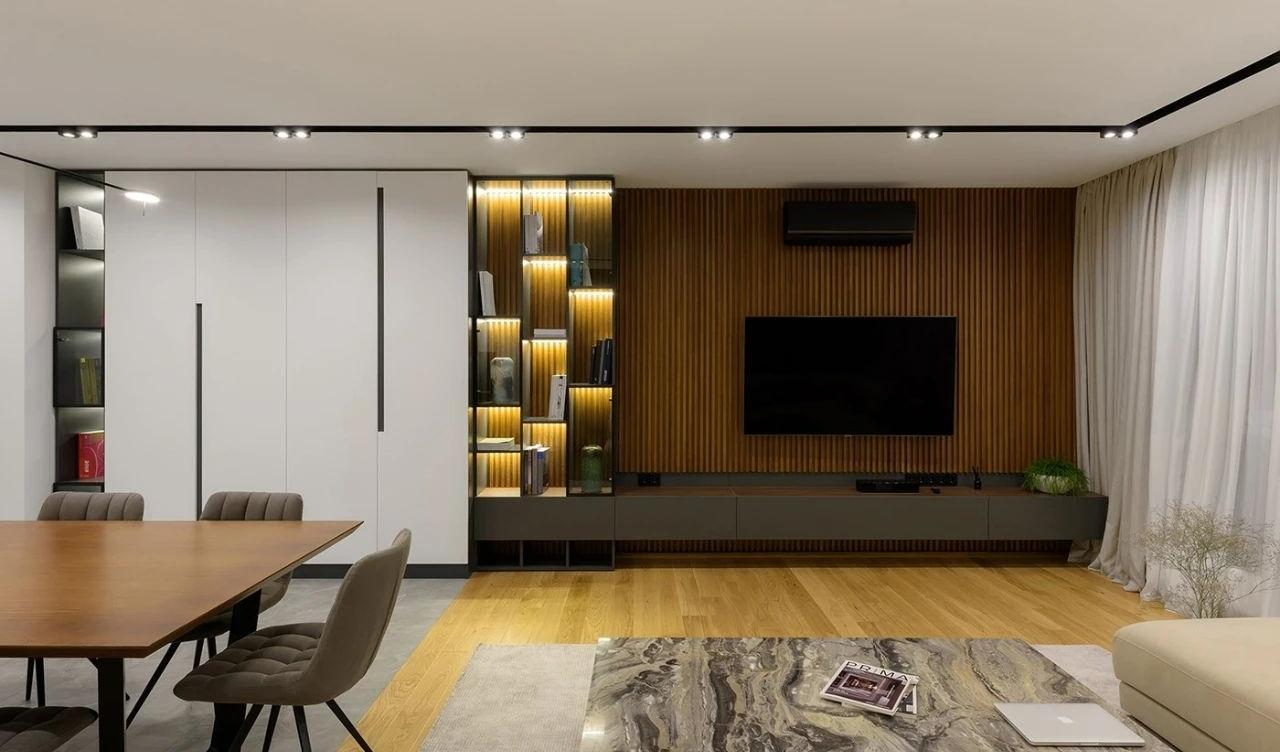 乌克兰98㎡现代风公寓设计，角落空间这样设计太实用了！-20