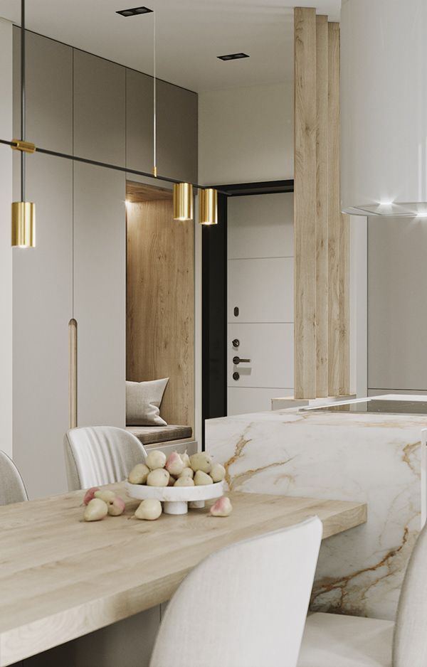 乌克兰 110㎡浅色系公寓设计-17