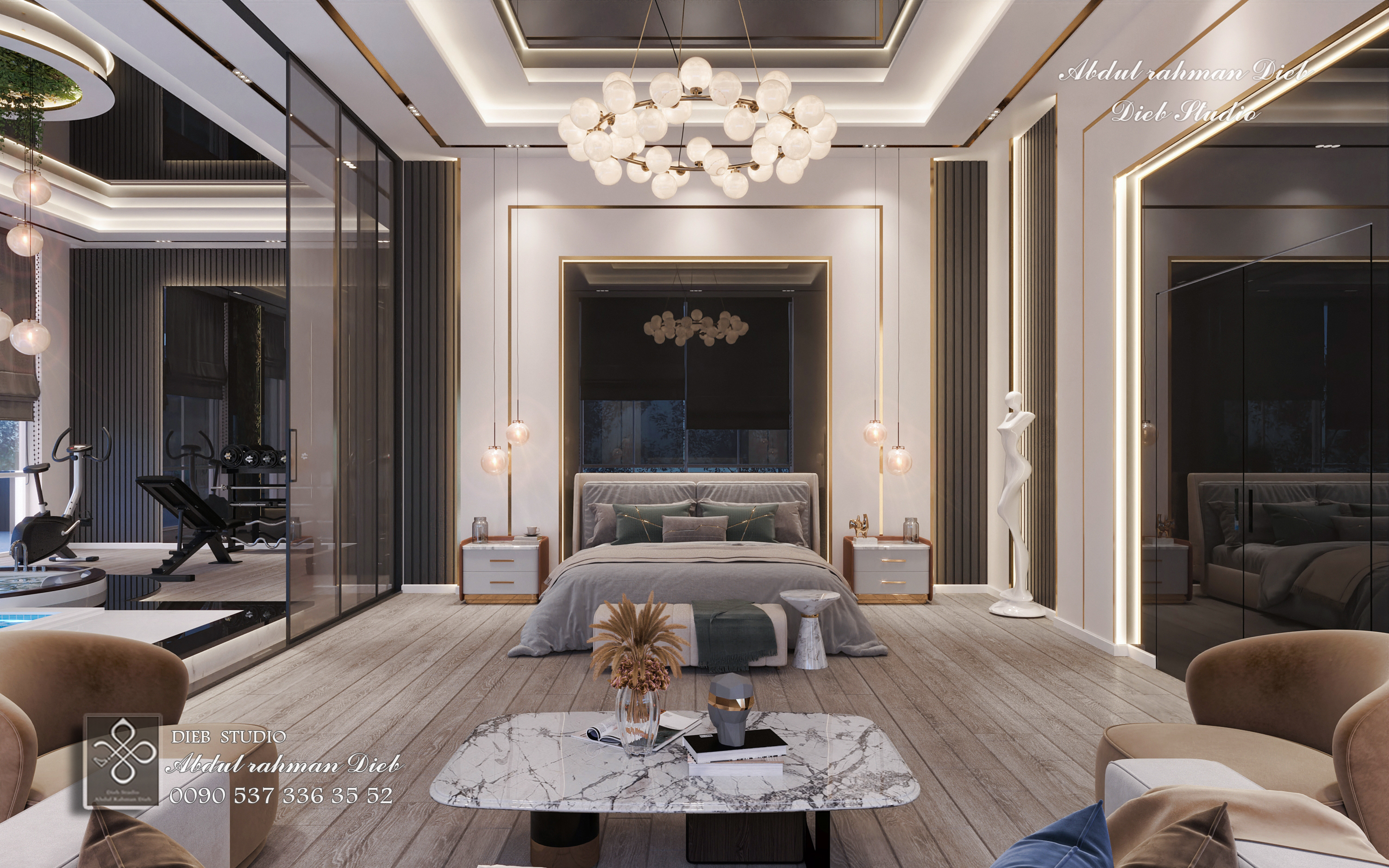 豪华卧室套房设计丨ABDULRAHMAN DIEB-5