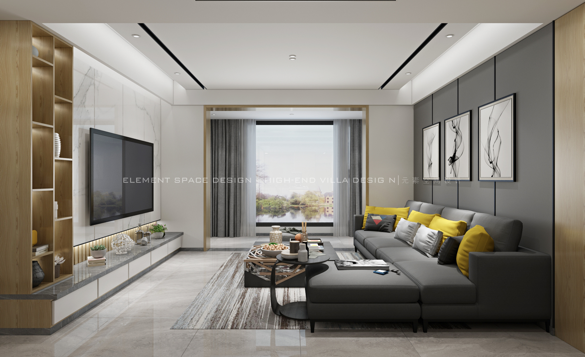 现代无主灯风格全案设计丨元素视觉-14