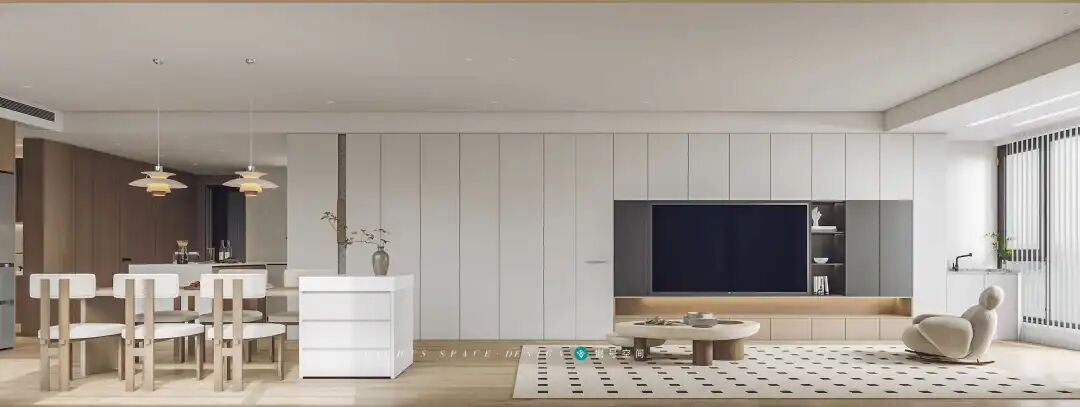 OriginalDesign|作品赏析|润府143平竖厅，原木与大白墙的碰撞，藏着收纳与美学的双重惊喜-25