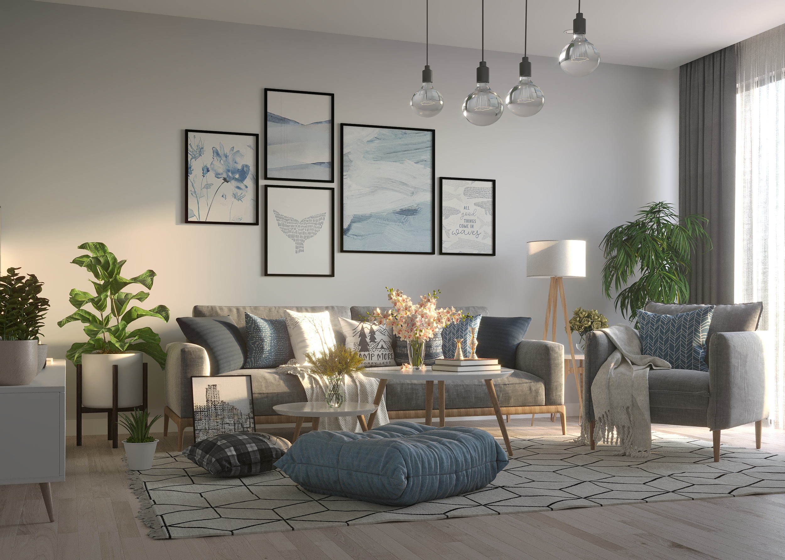 Scandinavian Living Room, Corridor & Stairs-7