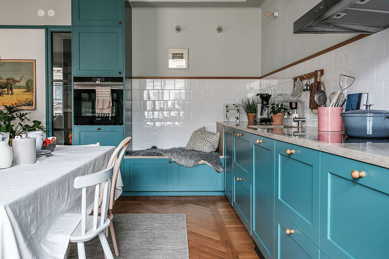 绿色调的斯堪的纳维亚公寓设计-5