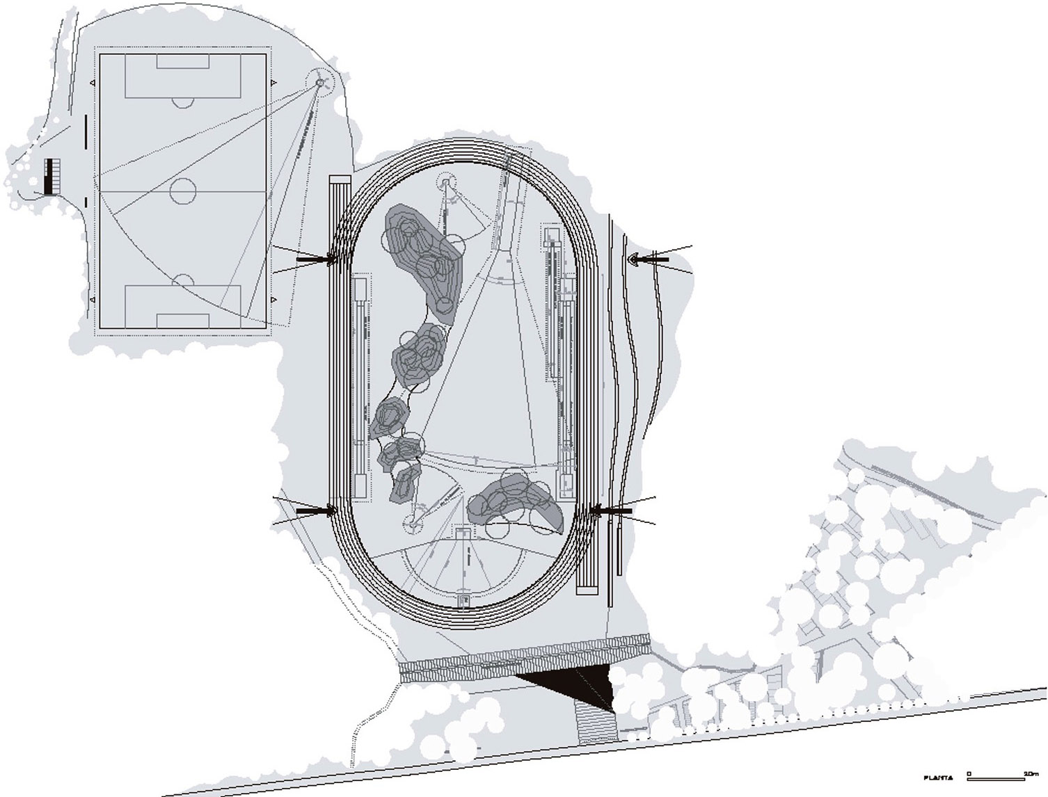 种满大树的标准跑道－西班牙小镇Olot体育公园 / RCR arquitectes & arqfoto拍摄 -57