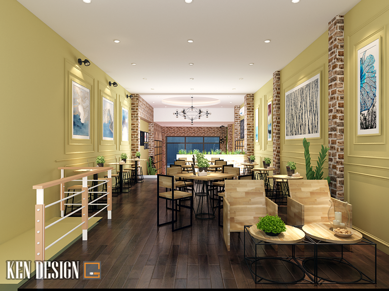 Quán trà sữa cô Thu phong cách hiện đại - Bản thiết kế 3D-8