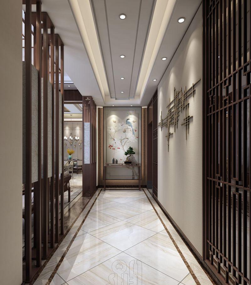 现代中式的对称美学——东方魅影双拼别墅设计-11