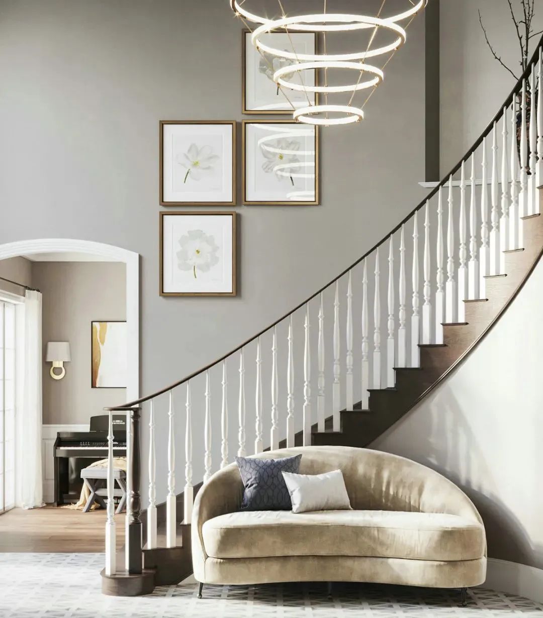 楼梯设计 · 空间美化与动线构成的完美融合丨紫苹果-14