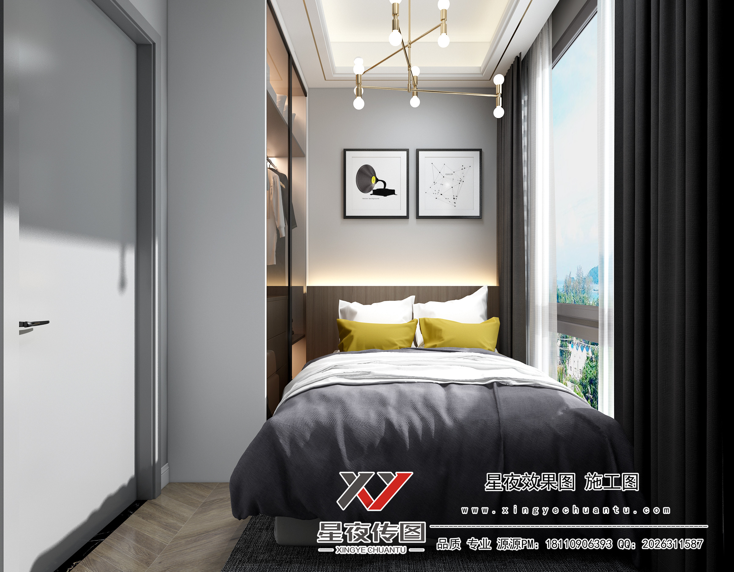 现代轻奢黑白灰全屋定制                     -9