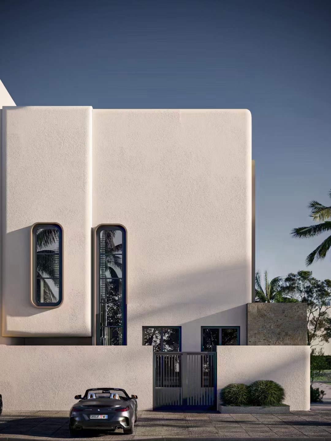 现代别墅建筑，外立面效果图-4