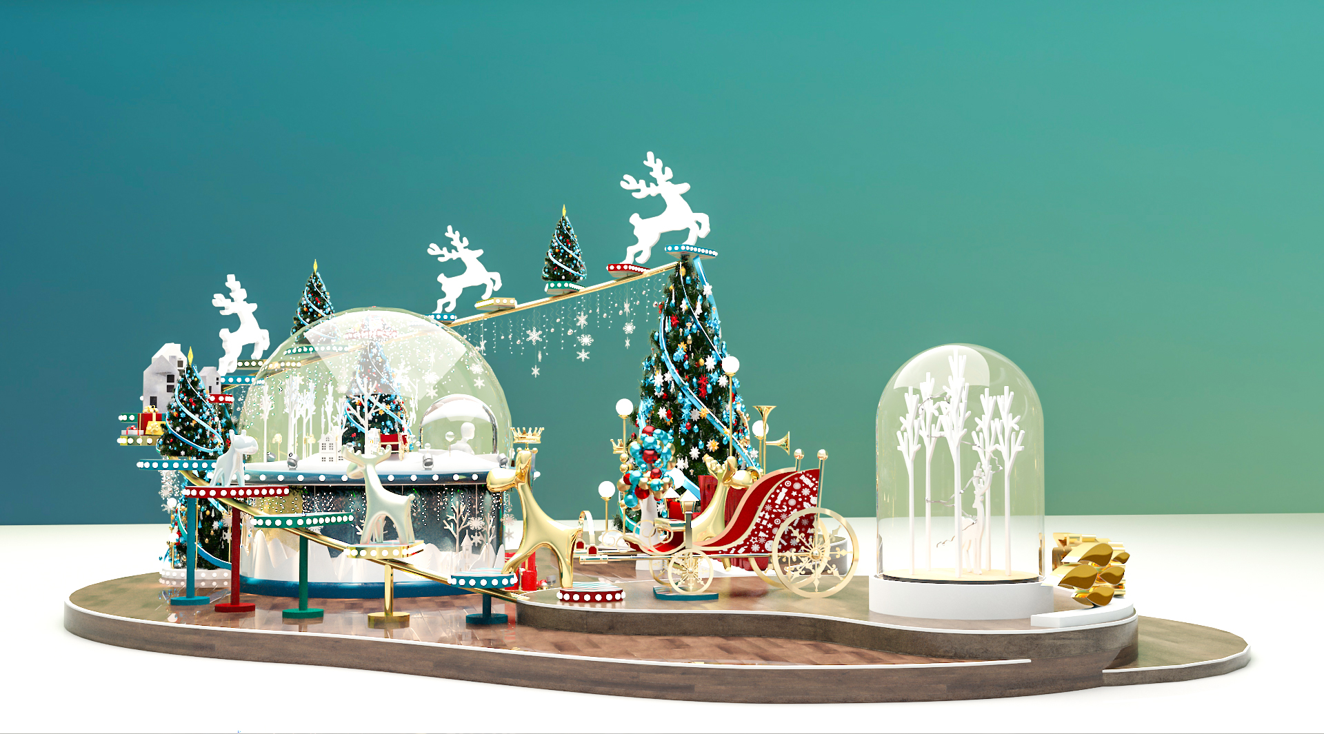 流光森林 · 梦幻般的圣诞美陈设计-19