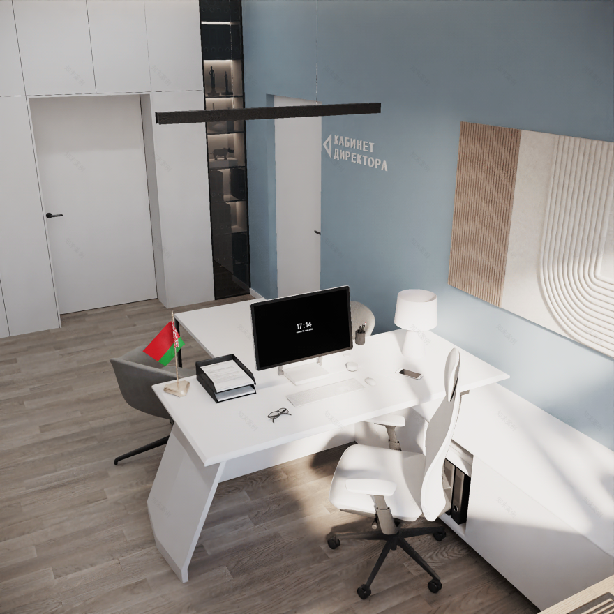 政府机构设计项目(办公室空间室内设计与3D可视化)-29