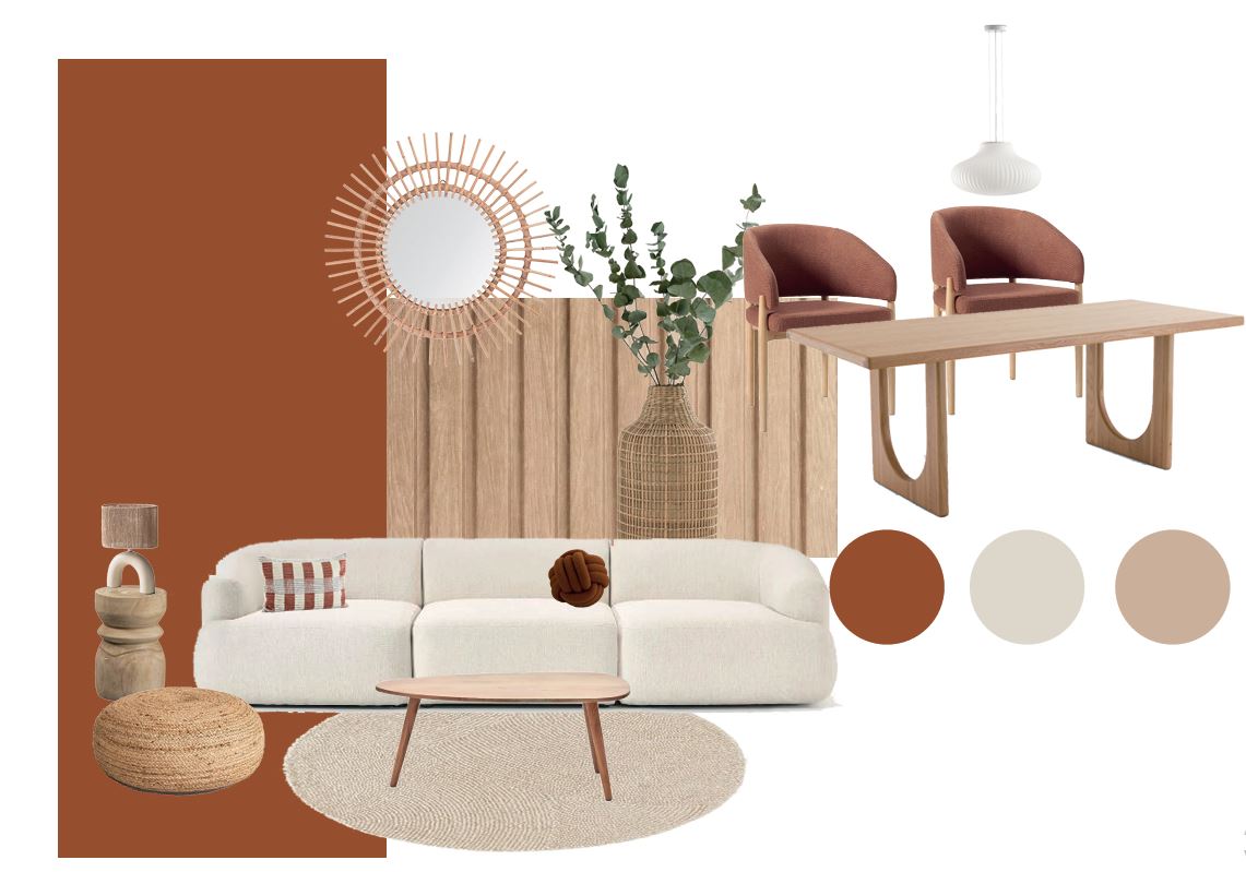 客厅  餐厅  厨房空间装饰提案与3D可视化-1