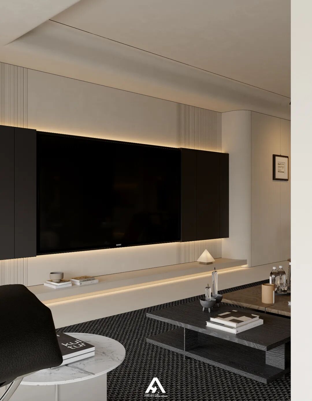 南昌阿鹤设计|210m²滨江大平层，游走在空间里！-34