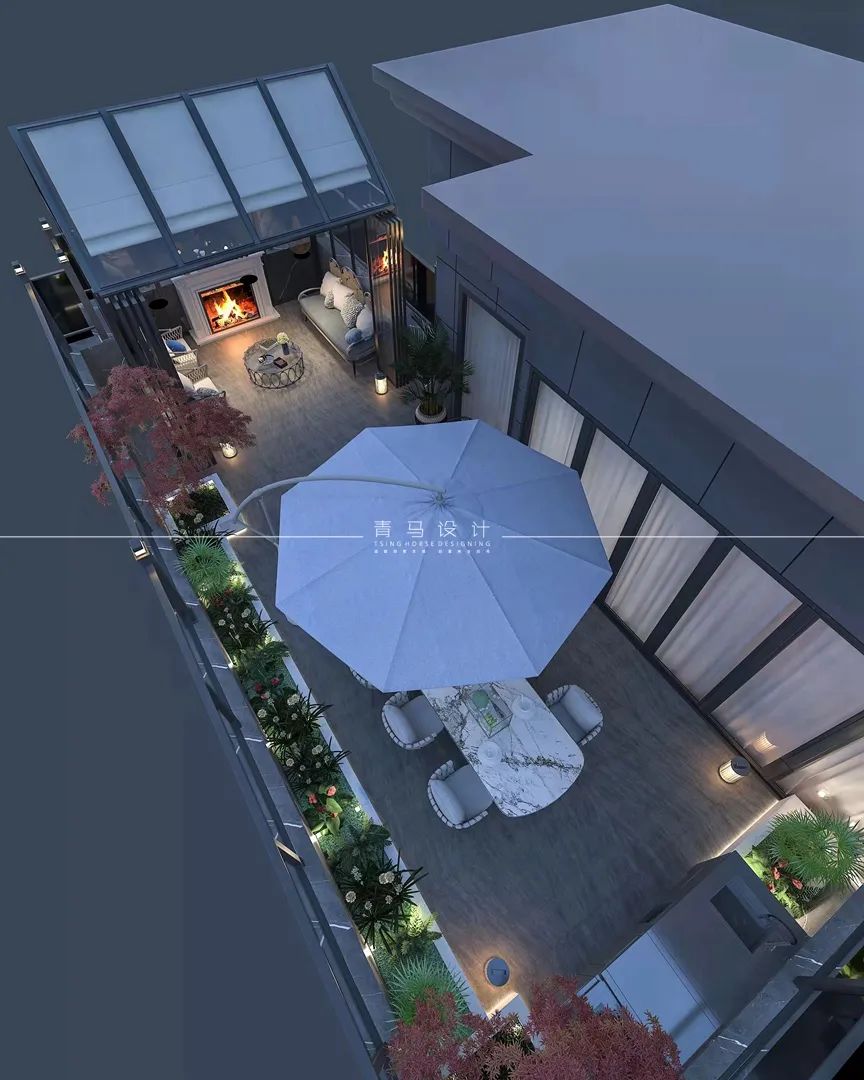 香湖湾上叠现代美式别墅设计丨中国西安丨青马别墅设计-11