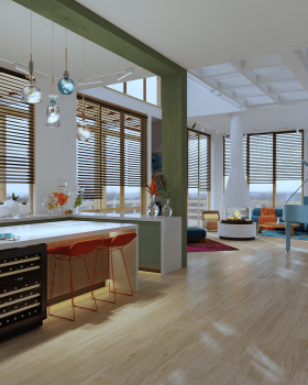 Sketchy rendering of interiors