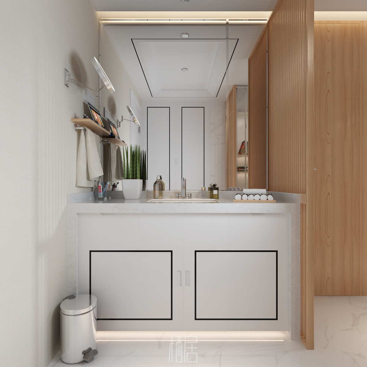 小户型逆袭 | 48 平米一居室变身三室三厅三卫一厨设计-8