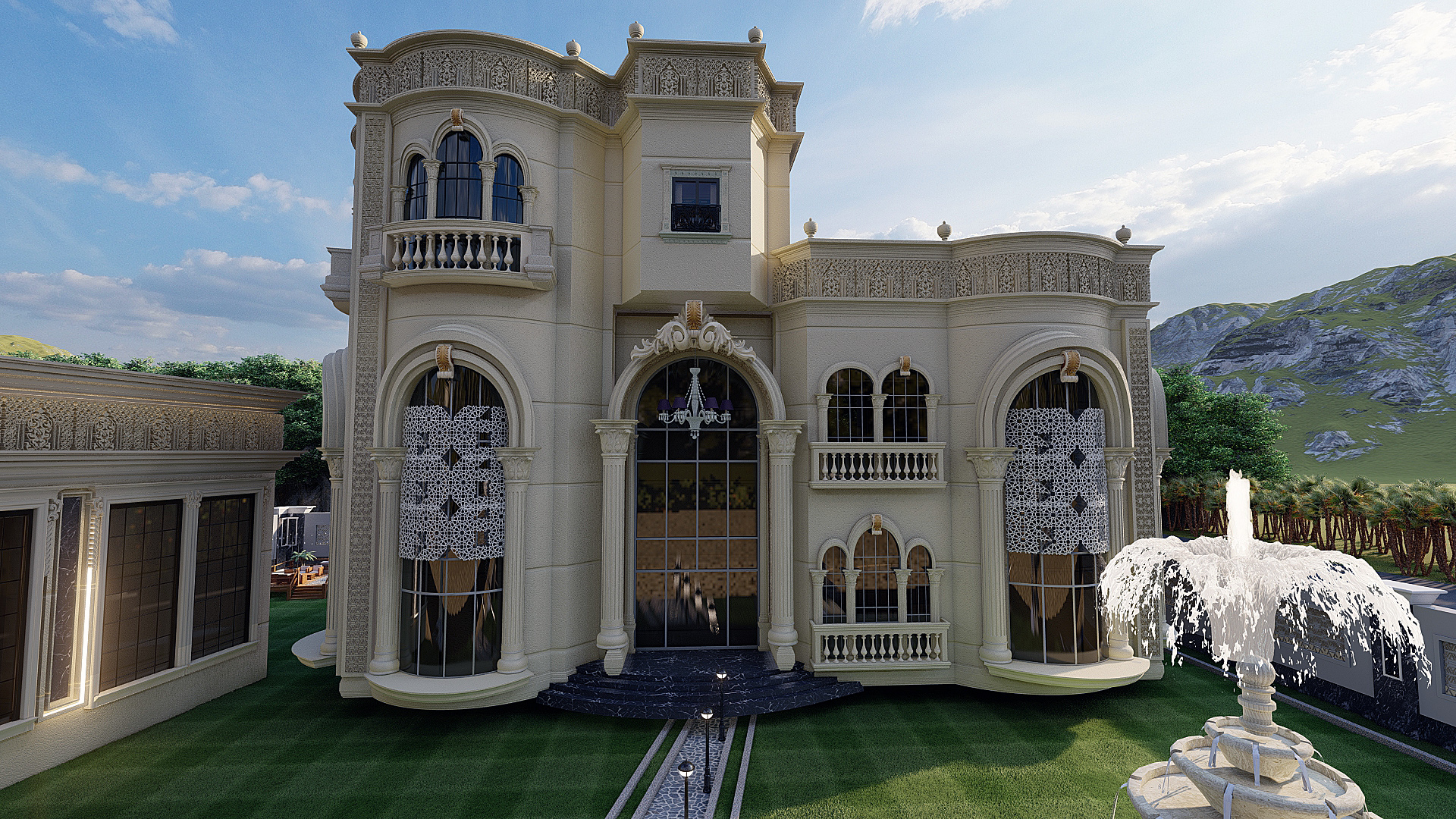 تصميم لقصر مع ديوانيه بالمملكه العربية السعودية-18