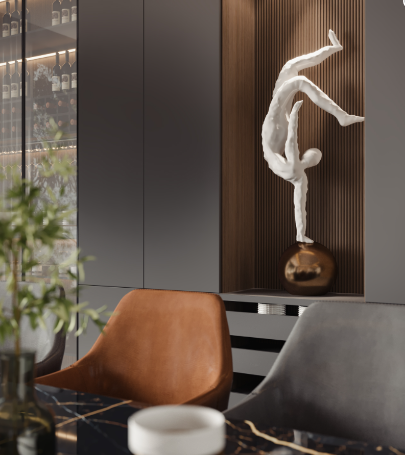 现代港式金属奢华风平层设计-7