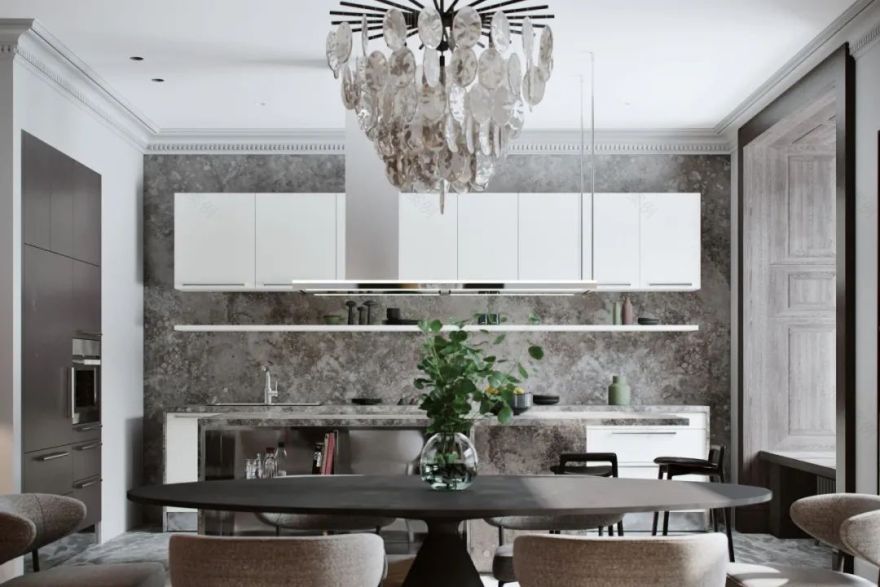 中性灰色英伦风,双胞胎家庭住宅设计-12