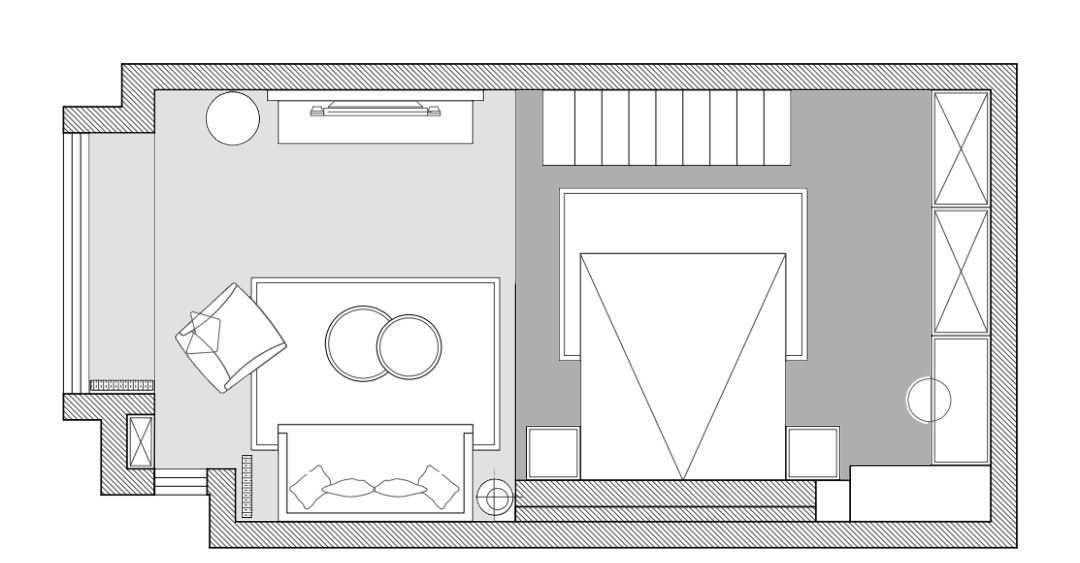 42㎡Loft 别墅,庭院式玄关、开放式厨房、电动投影幕布-38