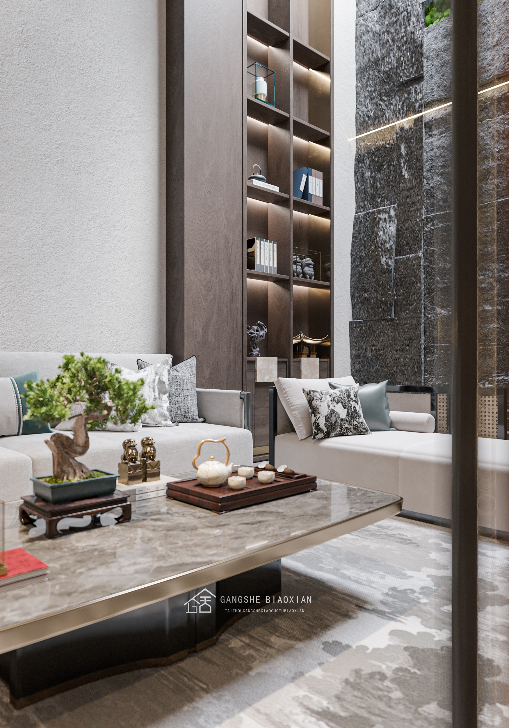 新中式别墅效果图案例丨冈舍效果图高端组-11