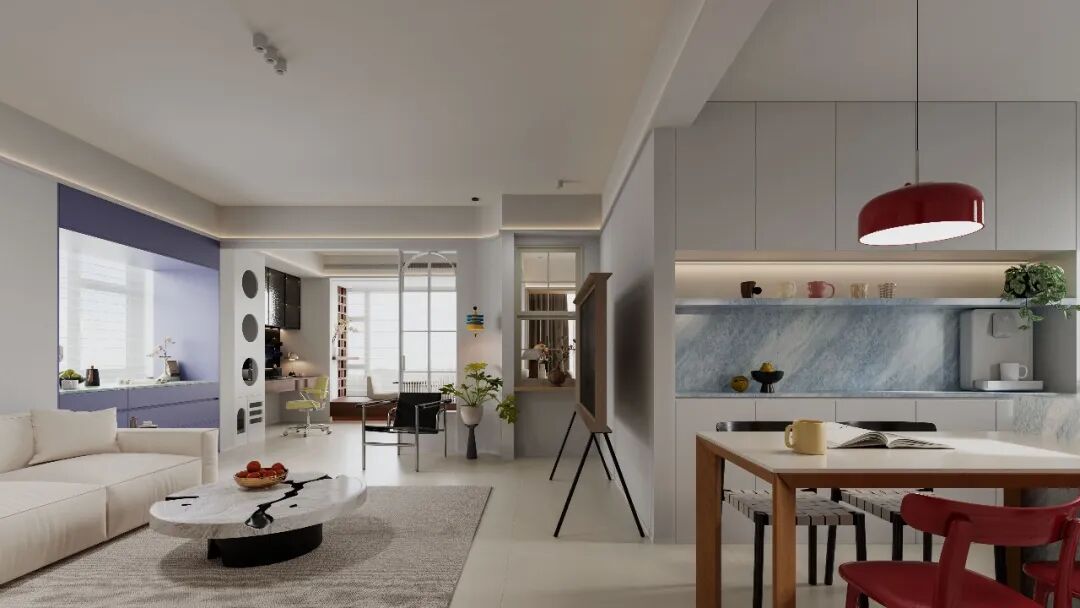 83m²色彩几何，演绎小宅的秩序与浪漫-3