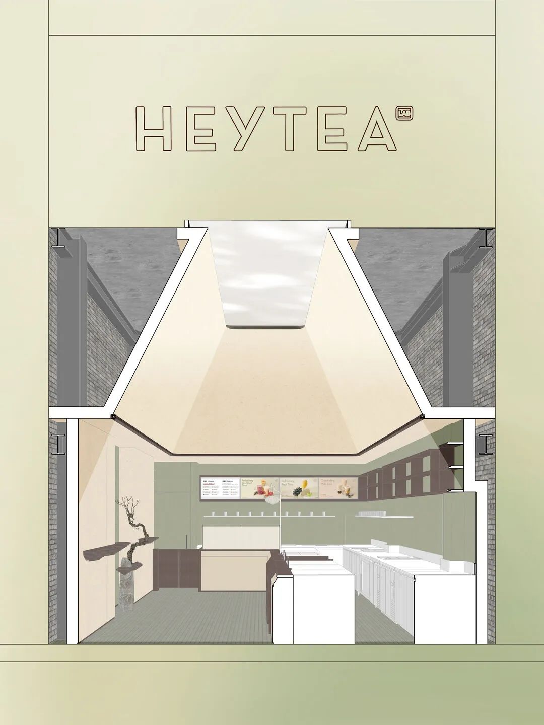 HEYTEA（喜茶）时代广场TAELAB店海外店铺空间设计丨美国纽约-13