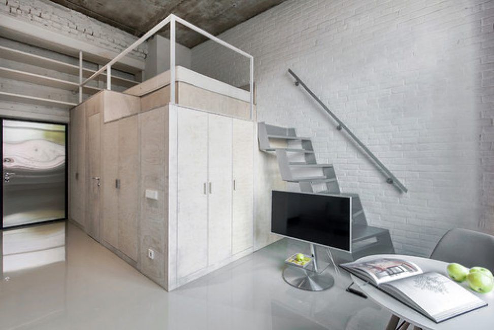 莫斯科24平高顶Loft风格公寓丨俄罗斯莫斯科丨Екатерина Перминова-11