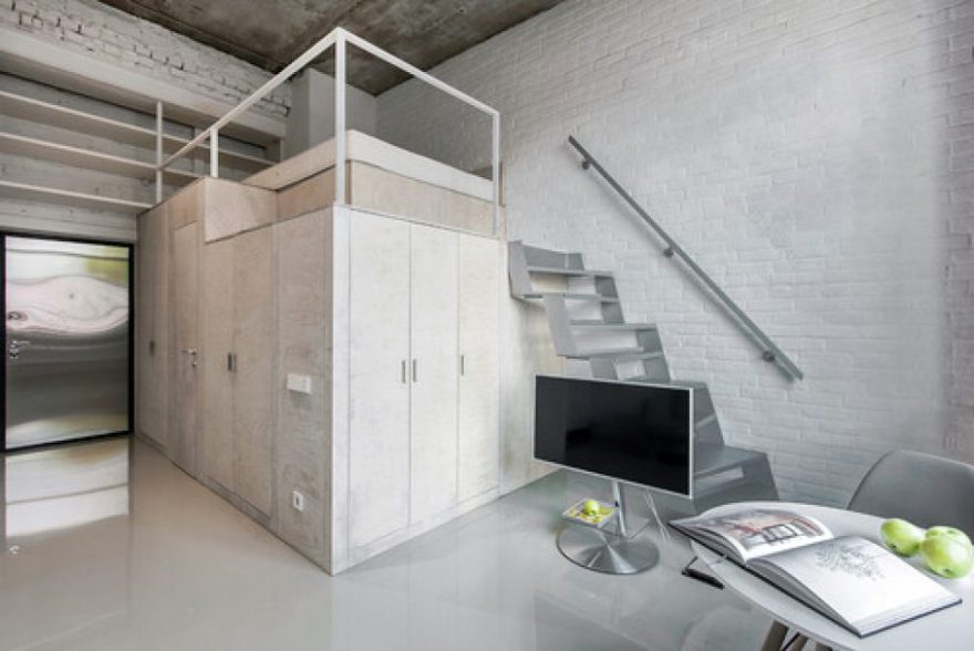 莫斯科24平高顶Loft风格公寓丨俄罗斯莫斯科丨Екатерина Перминова-11