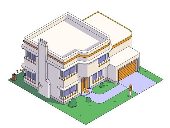 《辛普森一家》房屋8种不同建筑风格再设计丨HomeAdvisor-23