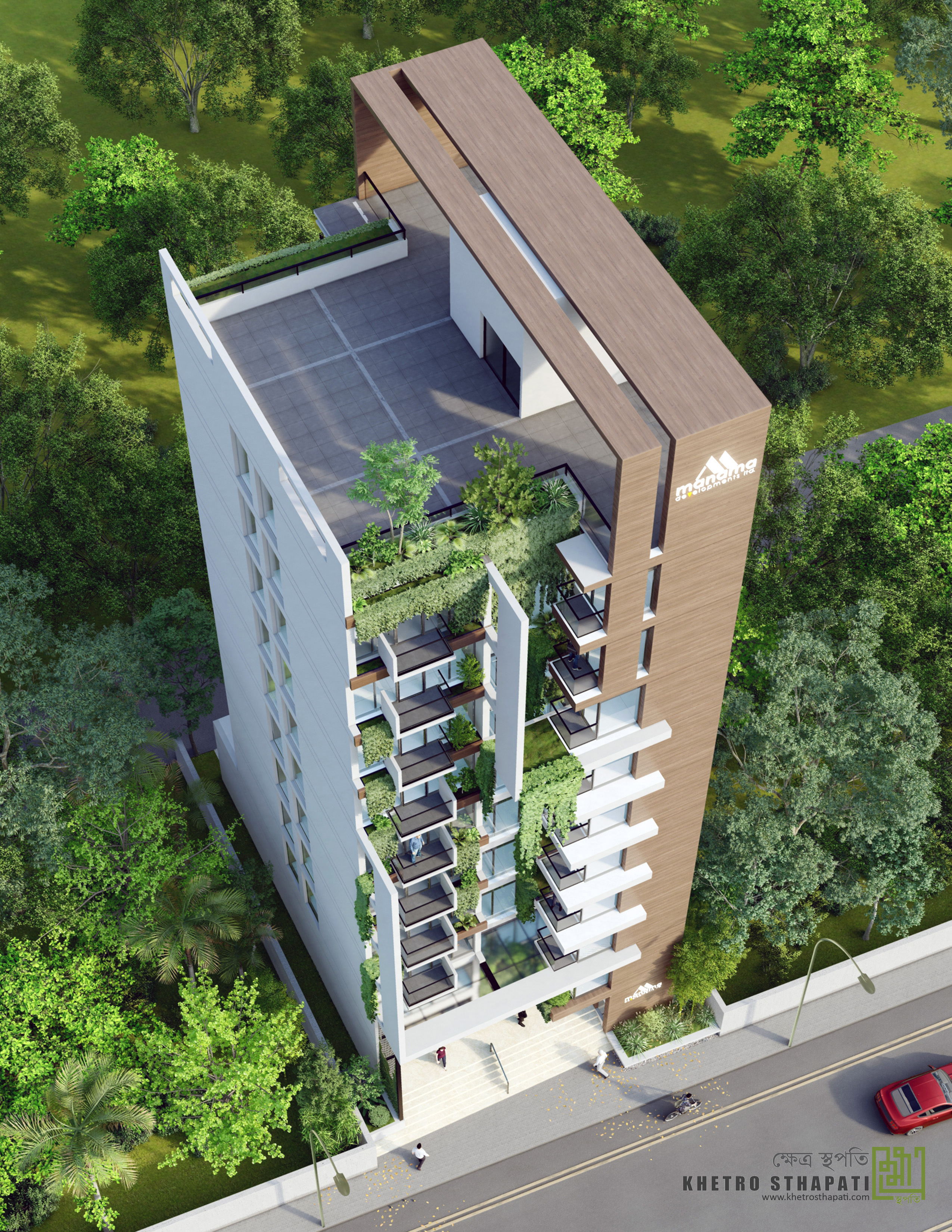 10 层（G+9）混合用途建筑设计丨孟加拉国达卡丨Khetro Sthapati-11