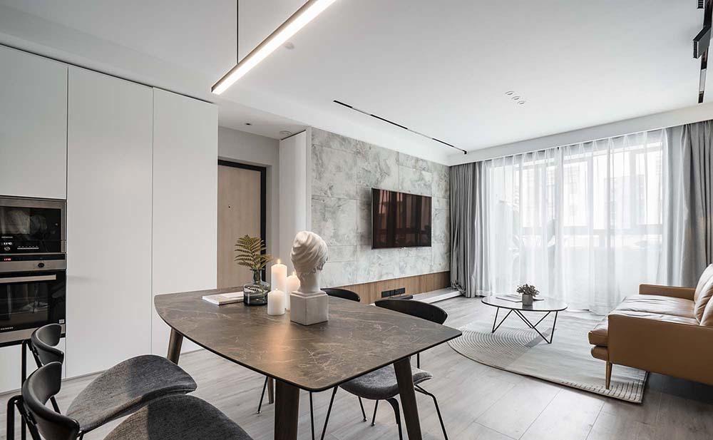 鸿鹄设计上海 100㎡现代轻工业风,温馨明亮空间解读-13