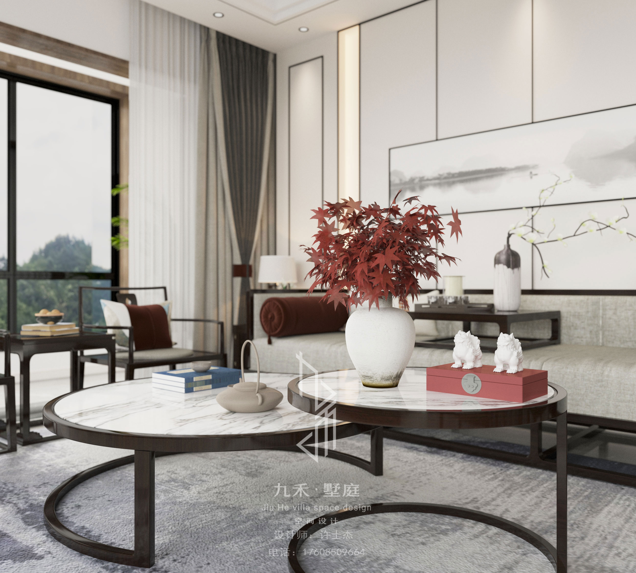 九禾墅庭·一抹中国红 | 现代奢华融合传统元素-4