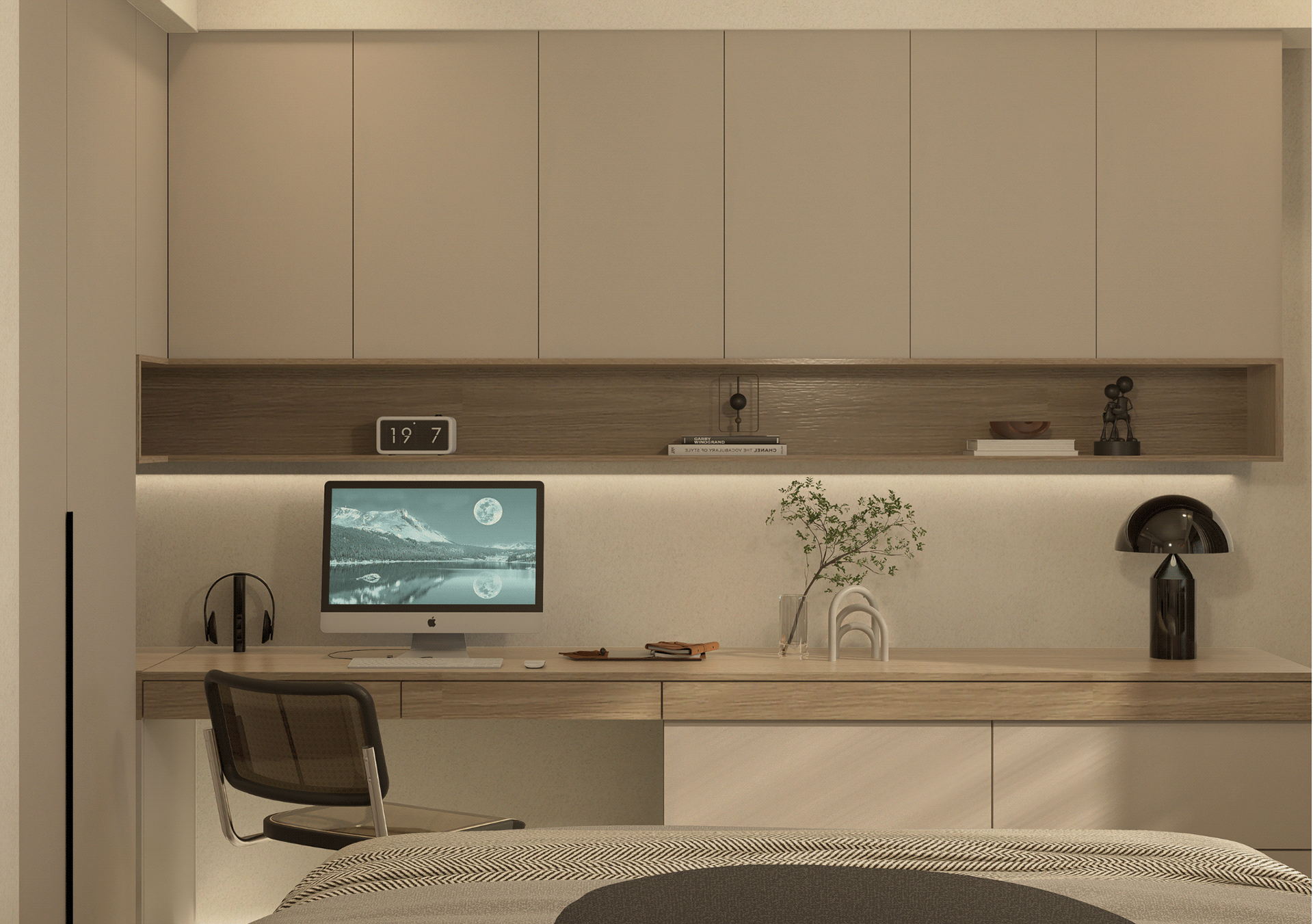 2卧室住宅单元室内设计3D可视化项目-18