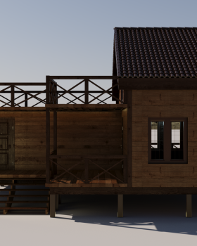 郊区住宅项目（森林中桩基础框架房屋）