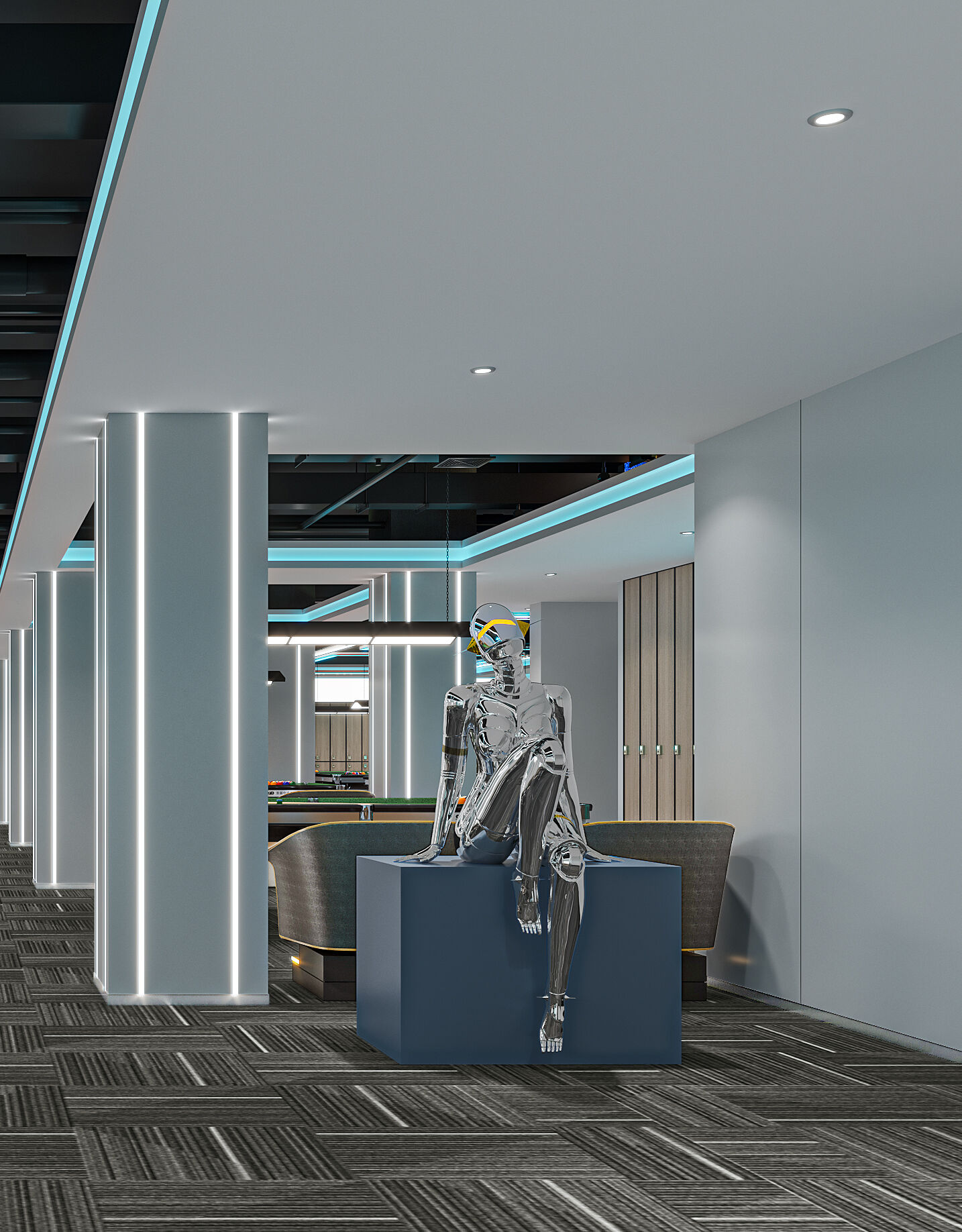 台球俱乐部·桌球馆·棋牌室设计-3