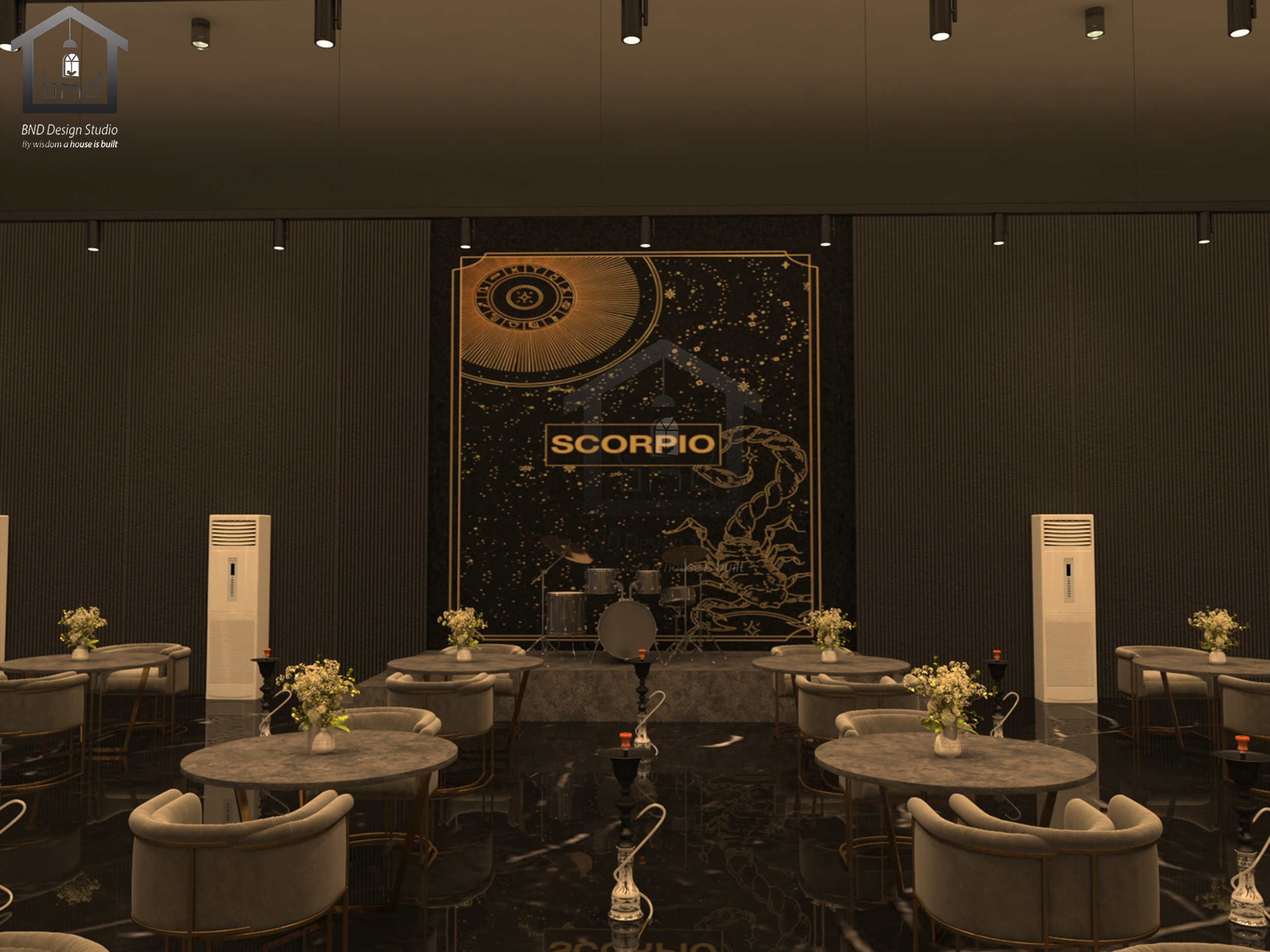 Hookah lounge - Interior & Lighting design-3
