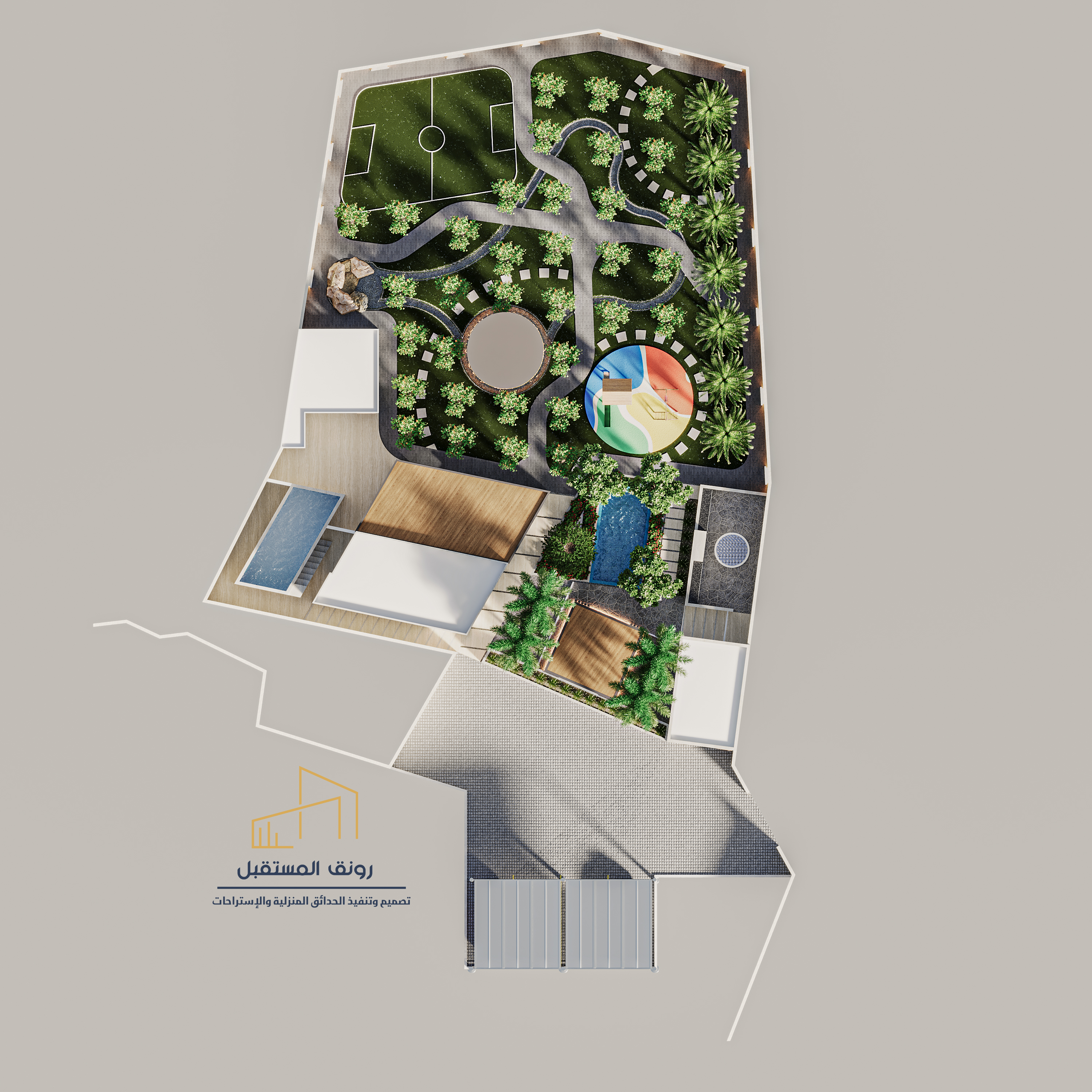 2000 sqm area farmhouse landscape design work-6