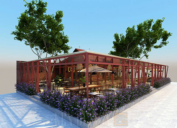 越南河静Bách先生现代咖啡馆与传统房屋建筑设计丨Ken Design-5