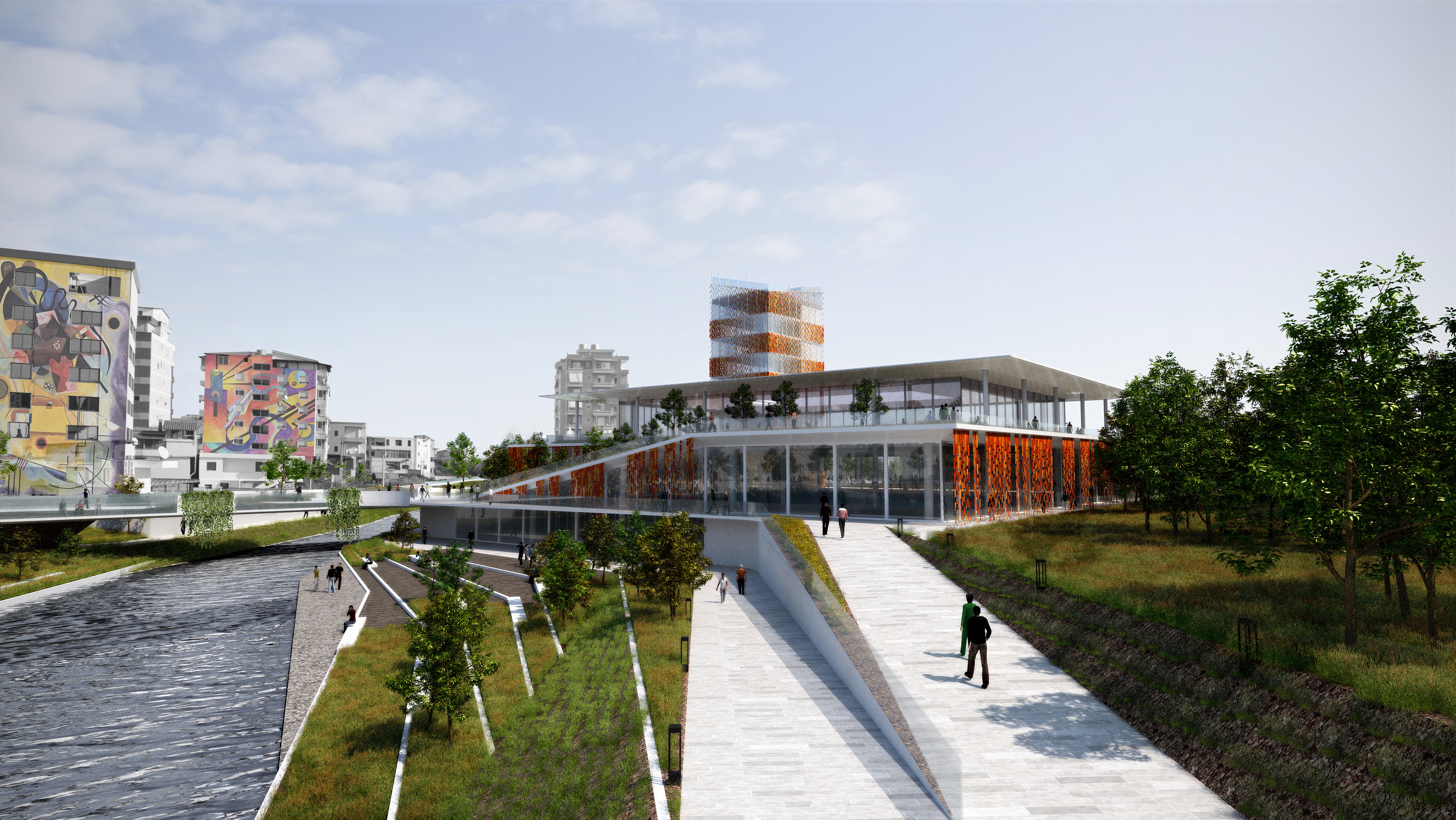 阿尔巴尼亚城市复兴项目——揭示河流与城市关系的设计-19