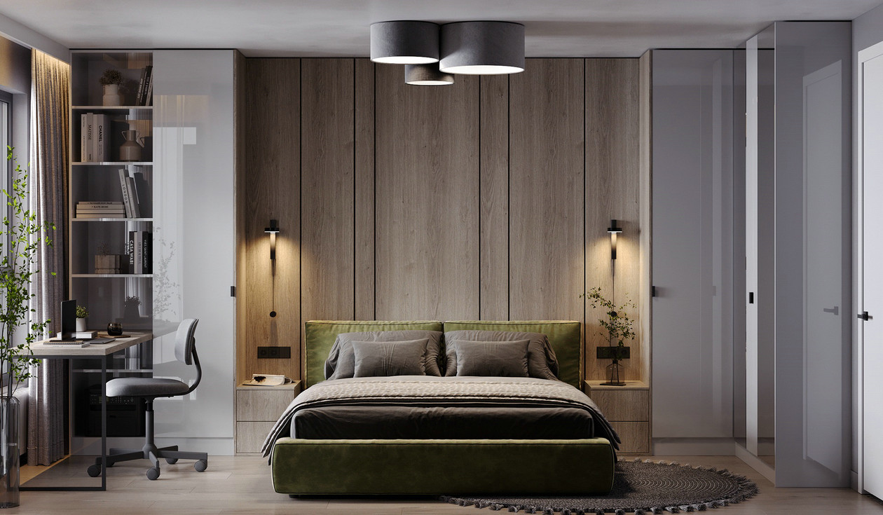 原木+绿色 大胆色调塑造个性空间-13