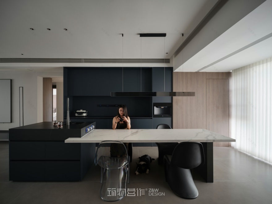 筑物营作实景|180㎡暗调极简婚房设计-29