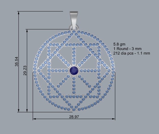 闪耀钻石设计师图案吊坠珠宝数字文件-0