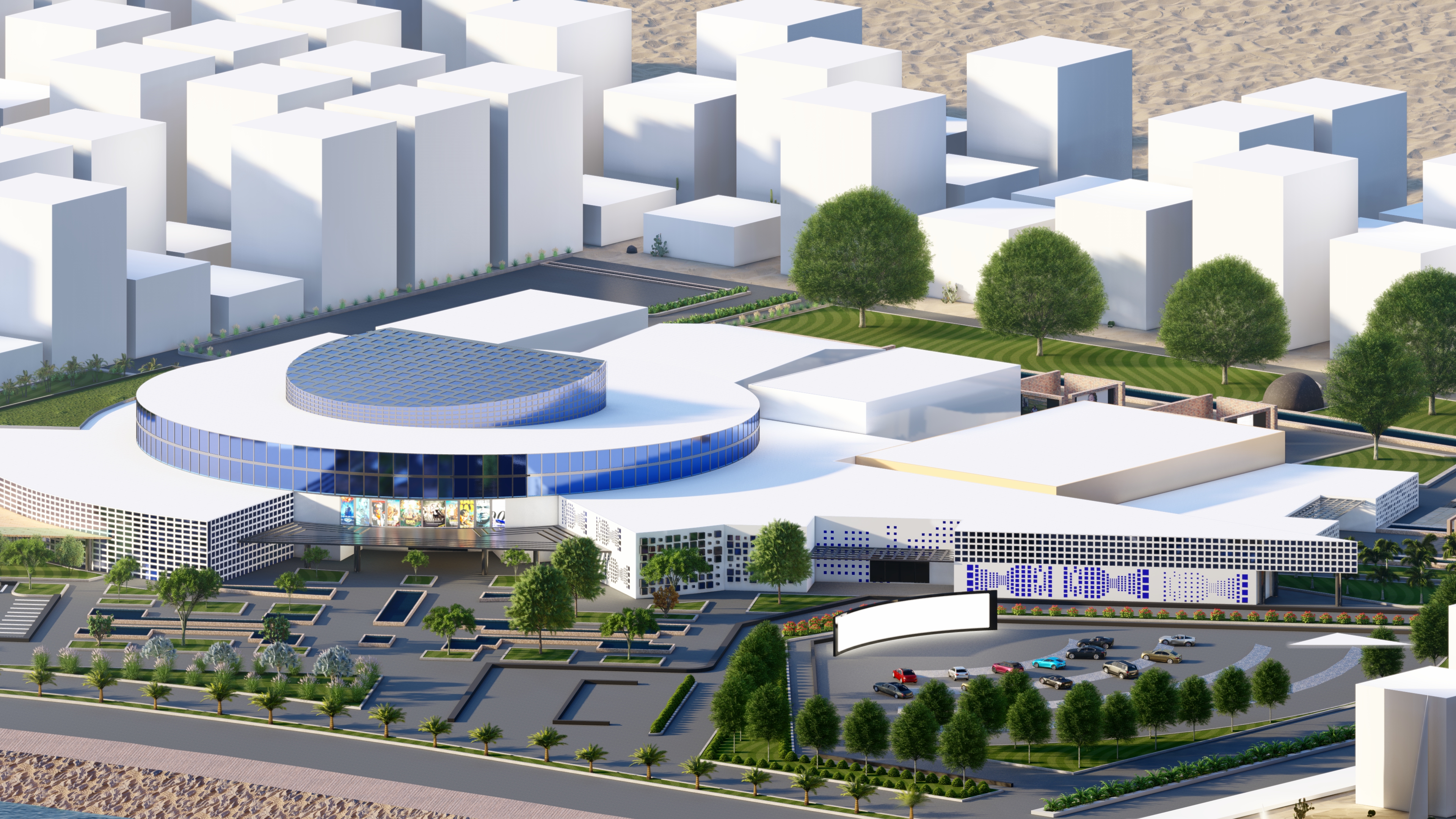 Cinema complex hub (modeling,rendering,animation)-1